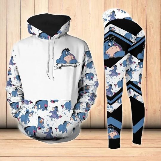 Personalized Winnie The Pooh Eeyore Disney Hoodie Leggings Set, Disney Woman Leggings