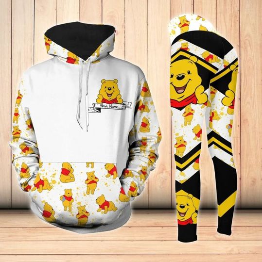 Personalized Winnie The Pooh Disney Hoodie Leggings Set, Disney Woman Leggings
