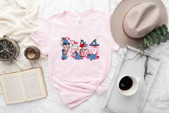 Valentine Disney Eeyore Coffee Shirt, Valentine Eeyore Pink Shirt