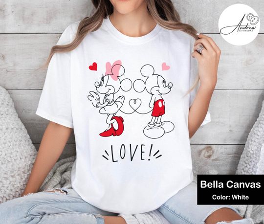 Discover Disney Valentine Shirt, Disney Matching Shirt, Valentine Mickey and Minnie Shirt