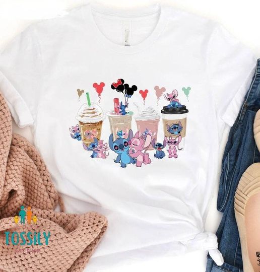 Disney Sweethearts Nite Stitch Angel Coffee Valentine T-Shirt