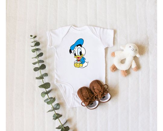 Discover Baby Donald Duck Infant Bodysuit | Disney Winnie the Pooh | Eeyore Roo Piglet Pooh Bear