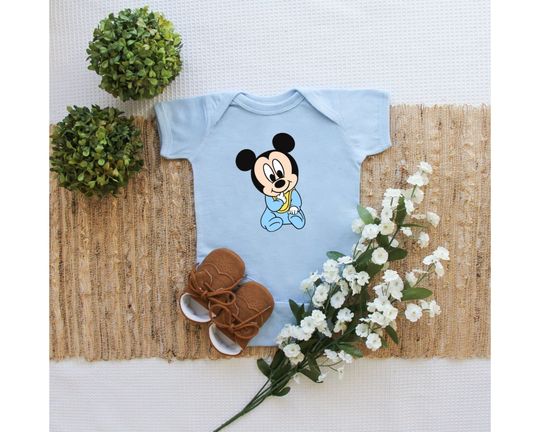 Baby Mickey Infant Bodysuit | Disney Winnie the Pooh | Eeyore Roo Piglet Pooh Bear | Minnie Mickey Mouse