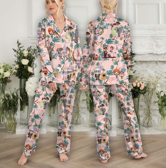 Carl and Ellie Pajamas Set, Tropical Holiday Disney Pajamas