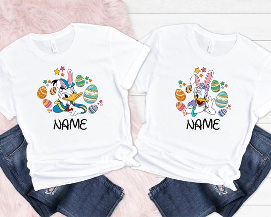 Personalized Disney Donald And Daisy Easter Day Shirt