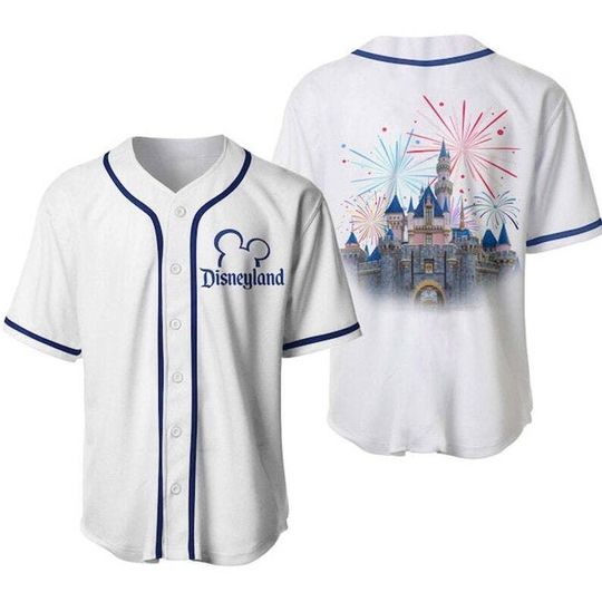 Disneyland Castle Fireworks Baseball Jersey
