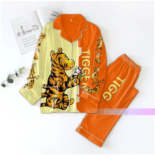 Tigger Pajamas Set, Winnie The Pooh Pajamas, Disney Tigger Pajamas, Tigger Women Pajamas, Winnie The Pooh Gift