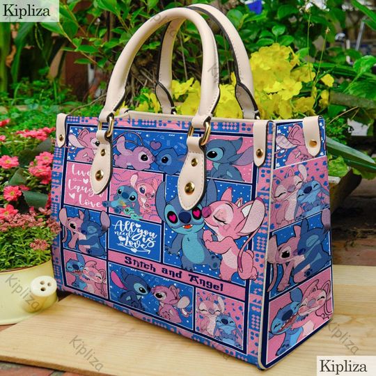 Cute Stitch Handbag, Disney Lilo and Stitch Leather Bag, Shoulder Bag