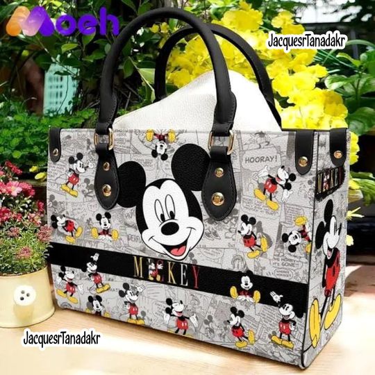 Vintage Mickey Leather HandBag,Mickey Handbag,Love Disney,Disney Handbag