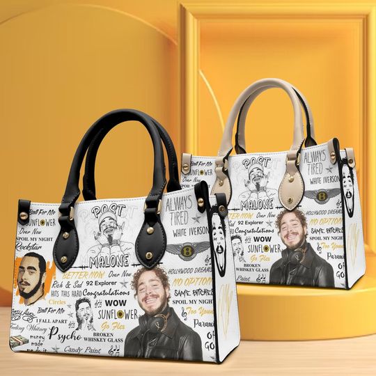 Post Malone Handbag, Women Leather Handbag, Music Lover Bag