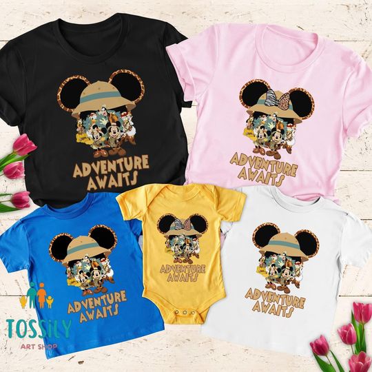 Disney Animal Kingdom Family Matching Shirts, Adventure Awaits Family Matching Shirts, Disney Safari Trip Shirts
