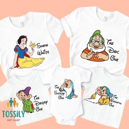 Seven Dwarfs Matching Shirts, Disney Family Shirt, Disney Group Shirts, Snow White T-Shirt