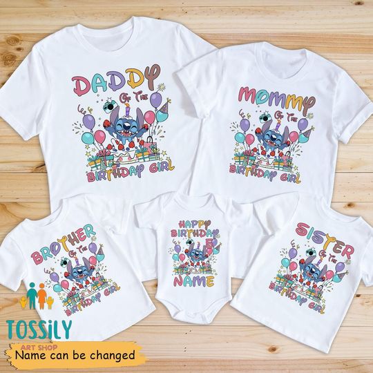 Disney Stitch Custom Name Birthday Girl Shirt, It's My Birthday T-Shirt, Stitch Shirt, Disney Birthday Shirt