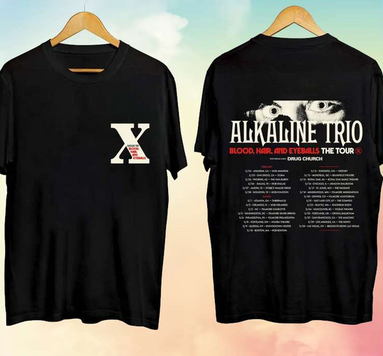 Discover Alkaline Trio Blood Hair and Eyeballs Tour 2024 Concert Dates T-Shirt