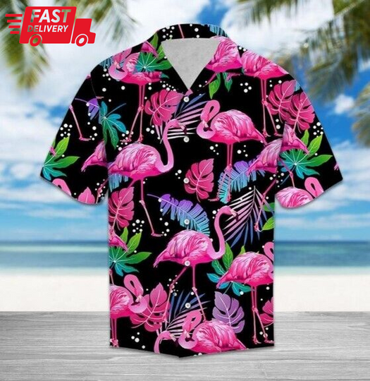 Pink Flamingo Hawaiian Shirt, Flamingo Hawaii Aloha