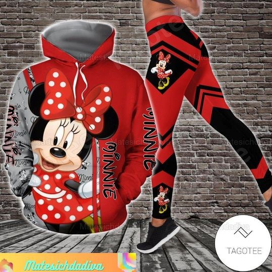 Minnie 3D Hoodie,  Minnie Womens Legging, Mickey Mouse Hoodie, Minnie Disney shirt, Funny Minnie Gym Legging