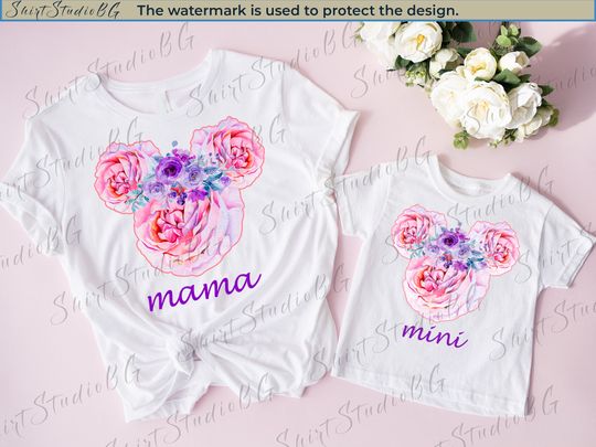Disney Mommy and Me Flowers Shirts, Disney Girls trip Shirts