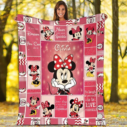Personalized Minnie Mouse Disney Blanket