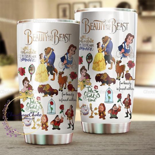Beauty And The Beast Tumbler, Disney Belle Tumbler, Beauty And The Beast Gift