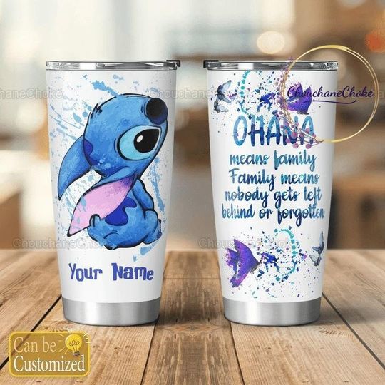 Stitch Tumbler, Disney Stitch Tumbler, Ohana Means Family Tumbler