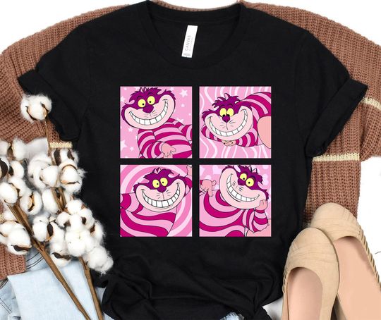 Cute Cheshire Cat Portrait Shirt, Disney Alice in Wonderland Cheshire Cat Retro T-Shirt, Magic Kingdom