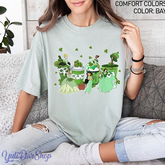 Disney Princess St Patricks Day T-Shirt, Disney Princess Shamrock Shirt