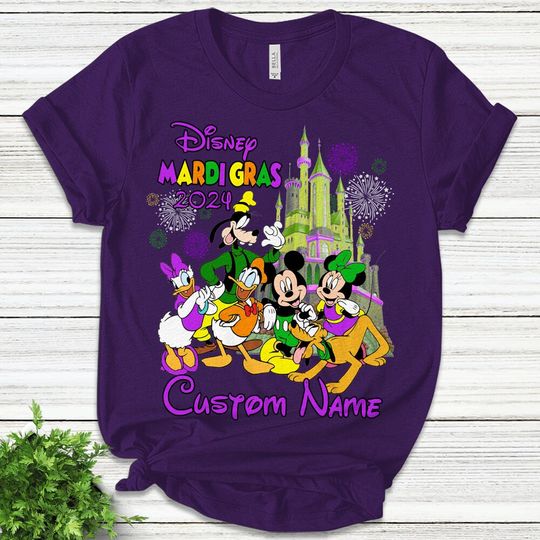 Personalized Mickey and Friends Mardi Gras 2024 shirt, Disney Mardi Gras shirts
