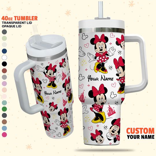 Discover Custom Disney Friends Minnie Colorful Tumbler, Disney Characters Christmas 40oz Tumbler