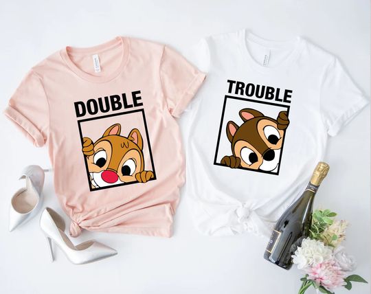 Chip and Dale shirt, Double Trouble Shirt, Disney Couple Shirts, Disney Family Shirts