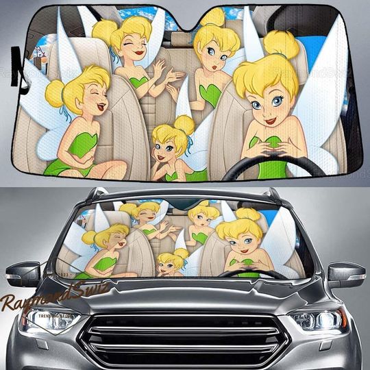 Tinker Bell Car Sunshade, Tinkerbell Car Sun Shade, Disney Vacation Auto Sunshade, Disney Princess Sunshade