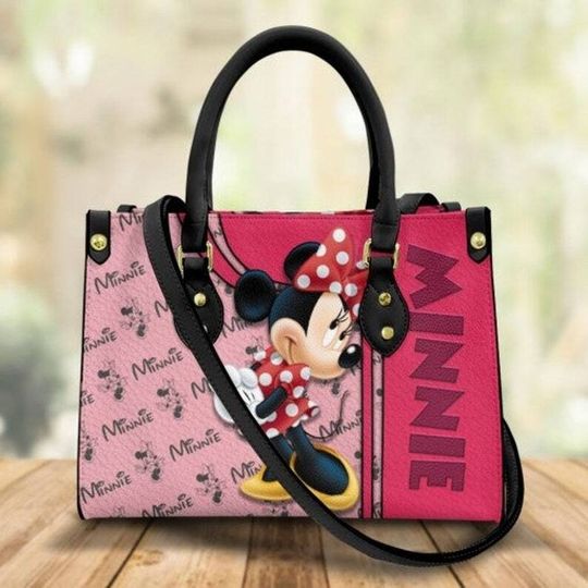 Disney Minnie Leather Handbag, Personalized Disneyland Gift Handbag