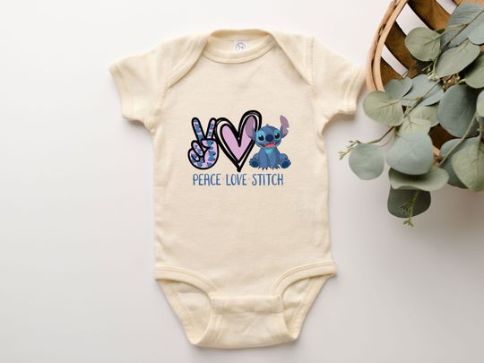 Peace Love Stich Onesie Disney Lilo Stich Tee Shirt Babysuit