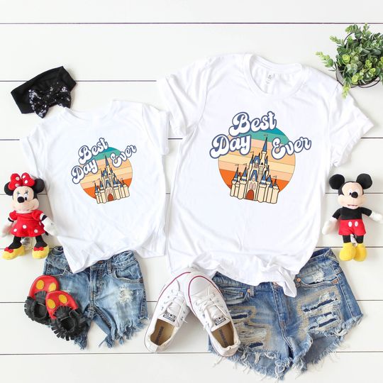 Retro sunset Best day ever Disney castle shirt, Disneyworld shirt