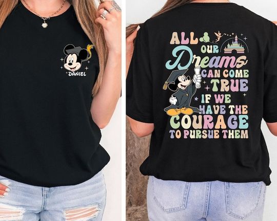 Personalized Disney Graduate shirt, Disney Grad 2023 shirt, Custom name Mickey Graduation shirt