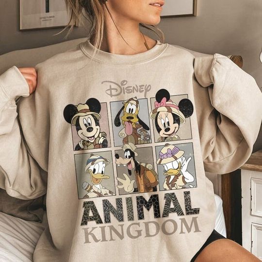 Retro Disney Animal Kingdom Mickey and Friends Color Shirt, Disney Mickey Safari Sweatshirt
