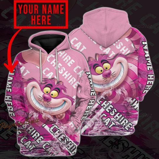 Cheshire Cat Hoodie, Custom Cheshire Cat Disney Hoodie, Alice In Wonderland Hoodie