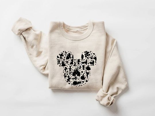 Discover Disney Mickey Silhouette Sweater, Disney Ear Sweatshirt, Mickey Mouse Sweatshirt
