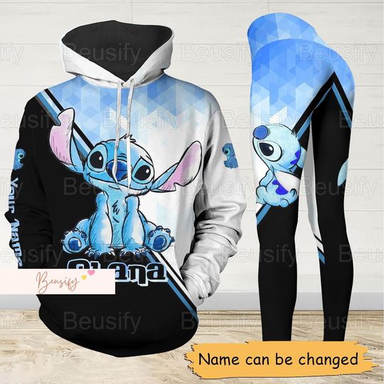 Stitch Ohana Hoodie, Personalized Stitch Hoodie, Disney Stitch Leggings