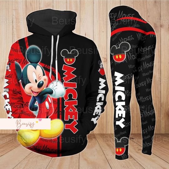 Mickey Mouse Hoodie, Mickey Workout Leggings, Disney Mickey Hoodie