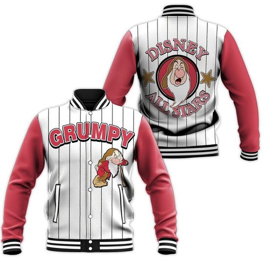 Grumpy Dwarf Disney Baseball Jacket