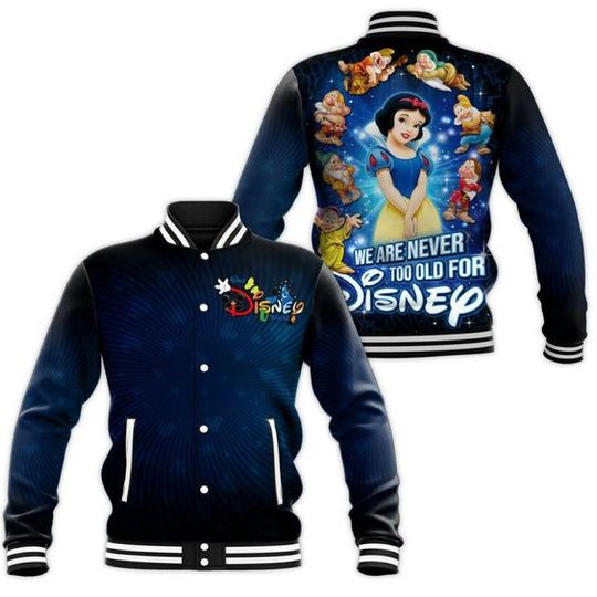 Snow White Princess And Seven Dwarf Disney Baseball Jacket