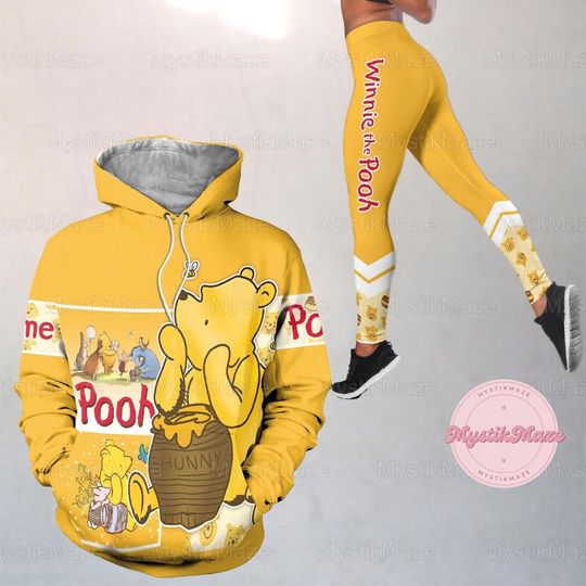 Winnie The Pooh Hoodie, Winnie The Pooh Legging, Disney Pooh 3D Hoodie, Funny Pooh Women Legging