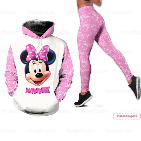 Disney Minnie Hoodies, Minnie Mouse Leggings, Disney Minnie Women Hoodie, Minnie Gym Leggings, Disneyland Hoodies