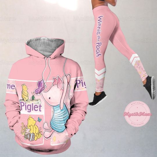 Personalized Piglet Hoodie, Piglet Womens Leggings, Winnie The Pooh Hoodie, Piglet Disney Leggings