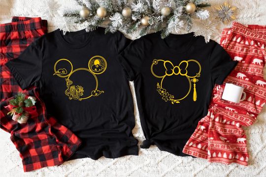 Chinese New Year Dragon Disney Shirt,2024 New Year Minnie And Mickey Head T-shirt