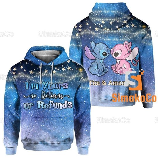 Stitch And Angel Hoodie, Disney Stitch Hoodie
