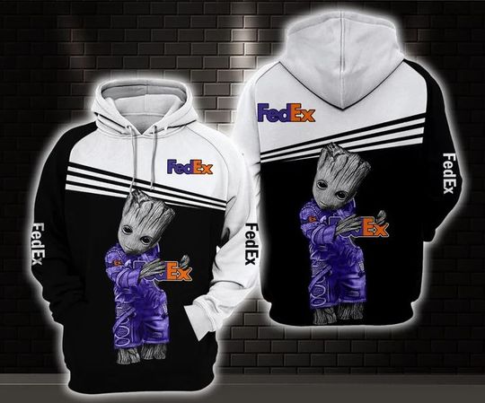 Disney Groot FedEx Hoodie, FedEx Ground 3D Printed Hoodie
