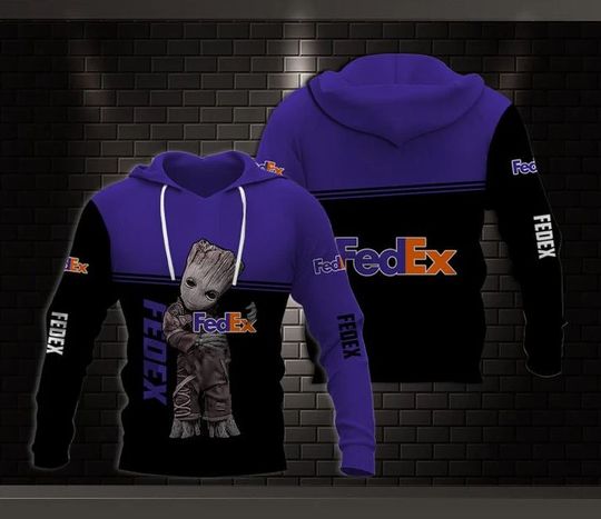 Disney Groot FedEx Hoodie, FedEx Ground 3D Printed Hoodie