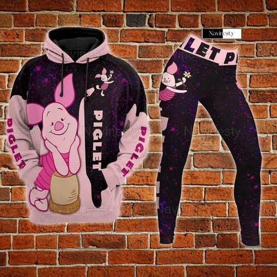 Piglet Hoodie Legging Set, Piglet 3D Hoodie, Disney Piglet Hoodie