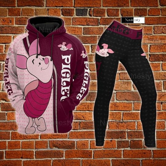 Piglet Hoodie Legging Set, Disney Piglet Hoodie, Winnie The Pooh Movie Hoodie Legging